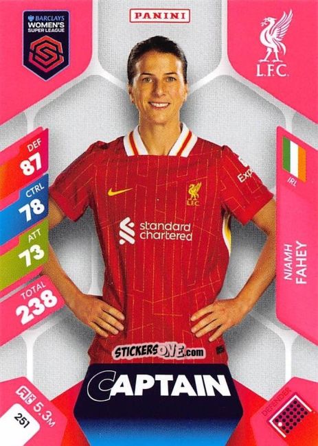 Sticker Niamh Fahey - Barclays Women’s Super League 2025. Adrenalyn XL
 n. 251 - Panini