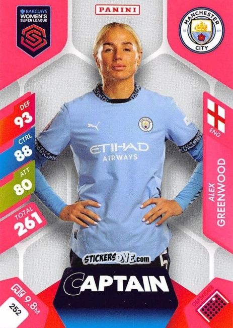 Figurina Alex Greenwood - Barclays Women’s Super League 2025. Adrenalyn XL
 n. 252 - Panini
