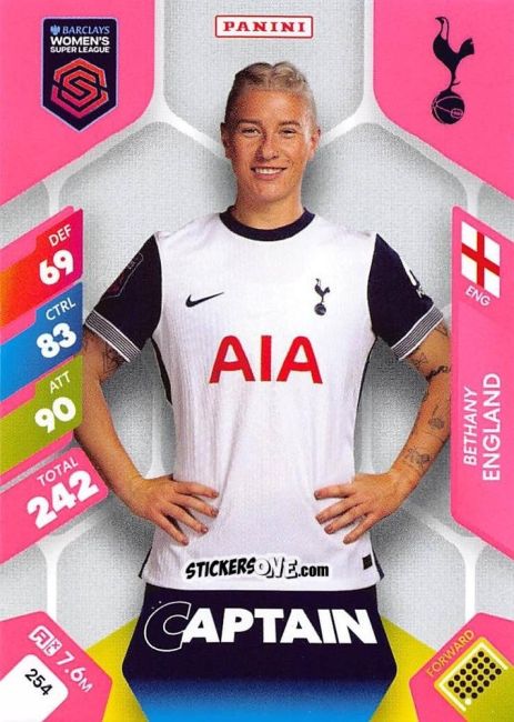 Figurina Bethany England - Barclays Women’s Super League 2025. Adrenalyn XL
 n. 254 - Panini