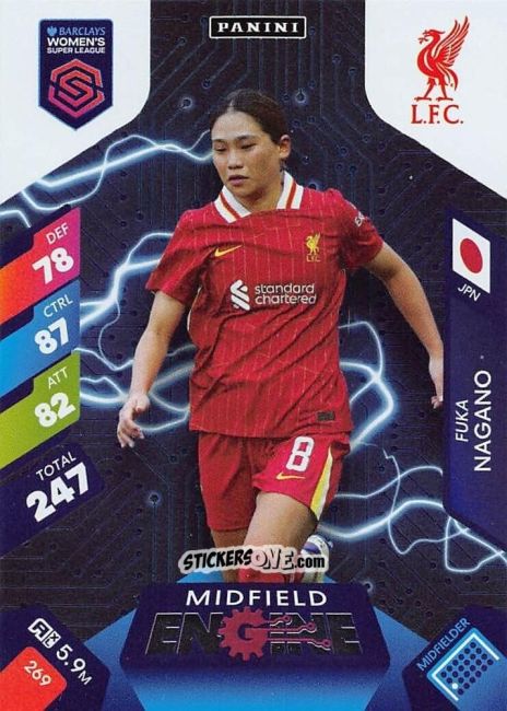 Figurina Fūka Nagano - Barclays Women’s Super League 2025. Adrenalyn XL
 n. 269 - Panini