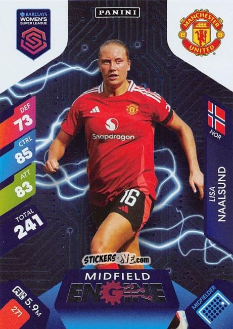 Figurina Lisa Naalsund - Barclays Women’s Super League 2025. Adrenalyn XL
 n. 271 - Panini