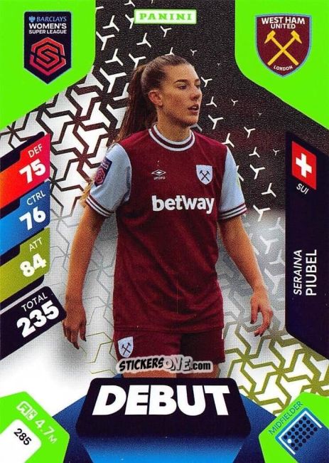 Figurina Seraina Piubel - Barclays Women’s Super League 2025. Adrenalyn XL
 n. 285 - Panini