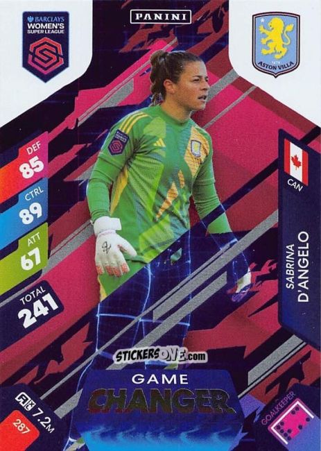 Cromo Sabrina D'Angelo - Barclays Women’s Super League 2025. Adrenalyn XL
 n. 287 - Panini