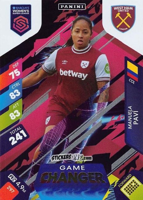 Figurina Manuela Paví - Barclays Women’s Super League 2025. Adrenalyn XL
 n. 297 - Panini