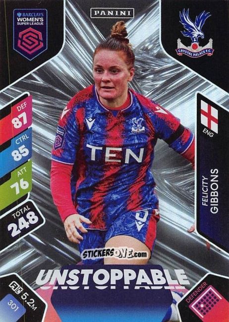 Figurina Felicity Gibbons - Barclays Women’s Super League 2025. Adrenalyn XL
 n. 301 - Panini