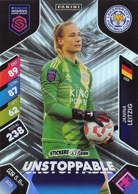 Cromo Janina Leitzig - Barclays Women’s Super League 2025. Adrenalyn XL
 n. 303 - Panini