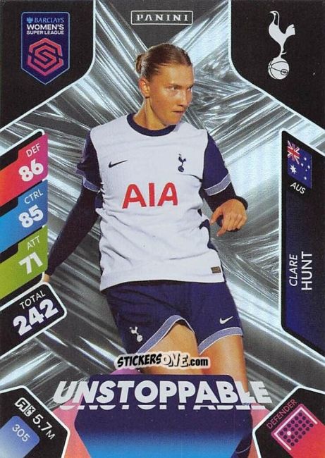 Sticker Clare Hunt - Barclays Women’s Super League 2025. Adrenalyn XL
 n. 305 - Panini