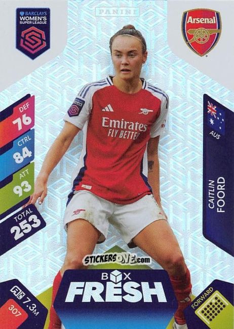 Figurina Caitlin Foord - Barclays Women’s Super League 2025. Adrenalyn XL
 n. 307 - Panini