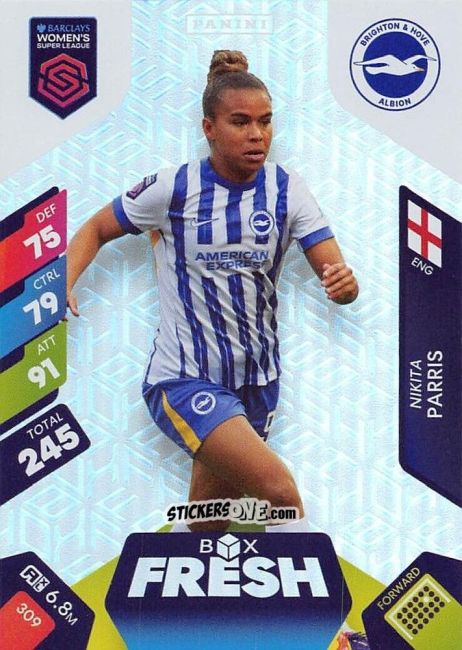 Cromo Nikita Parris - Barclays Women’s Super League 2025. Adrenalyn XL
 n. 309 - Panini
