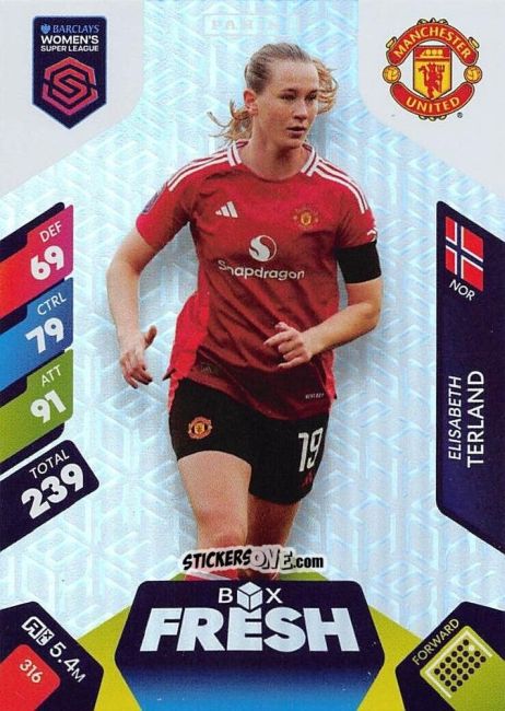 Cromo Elisabeth Terland - Barclays Women’s Super League 2025. Adrenalyn XL
 n. 316 - Panini
