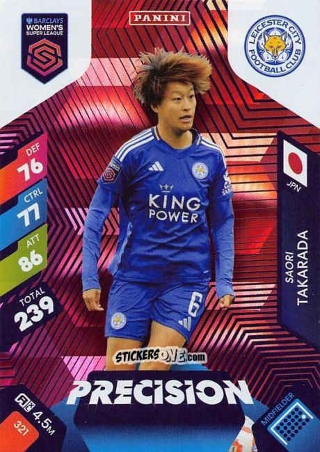Cromo Saori Takarada - Barclays Women’s Super League 2025. Adrenalyn XL
 n. 321 - Panini