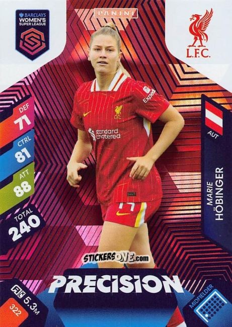 Cromo Marie Höbinger - Barclays Women’s Super League 2025. Adrenalyn XL
 n. 322 - Panini