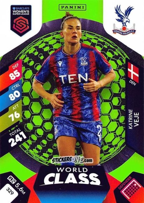 Cromo Katrine Veje - Barclays Women’s Super League 2025. Adrenalyn XL
 n. 329 - Panini