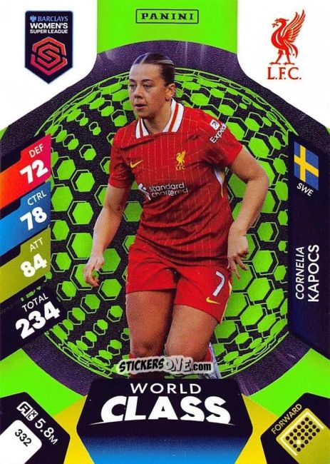 Cromo Cornelia Kapocs - Barclays Women’s Super League 2025. Adrenalyn XL
 n. 332 - Panini
