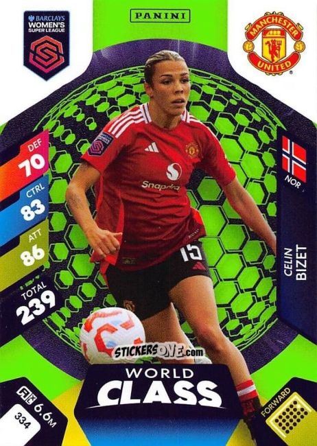 Sticker Celin Bizet - Barclays Women’s Super League 2025. Adrenalyn XL
 n. 334 - Panini