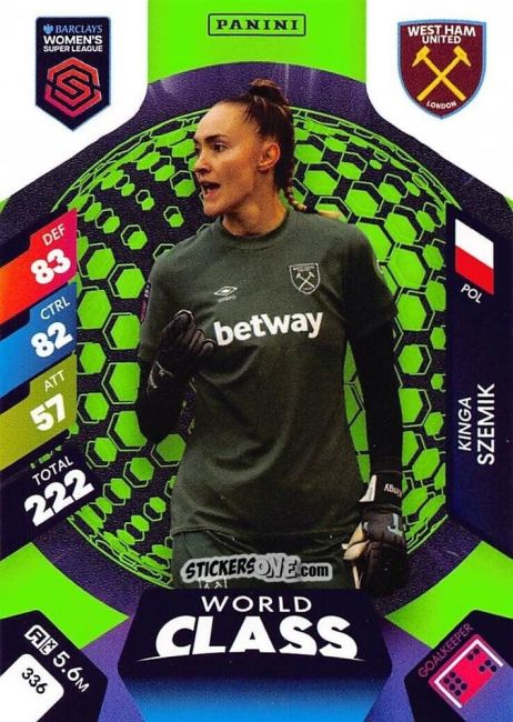 Sticker Kinga Szemik - Barclays Women’s Super League 2025. Adrenalyn XL
 n. 336 - Panini