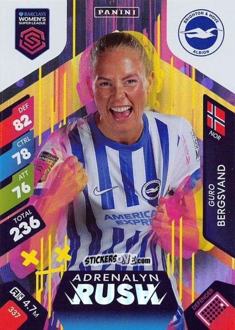 Cromo Guro Bergsvand - Barclays Women’s Super League 2025. Adrenalyn XL
 n. 337 - Panini