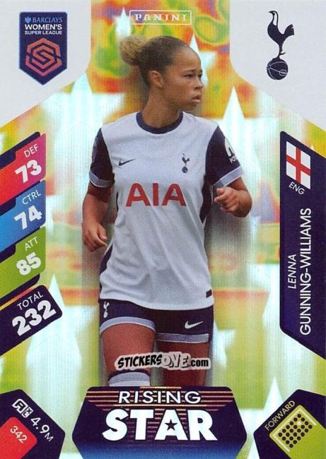 Figurina Lenna Gunning-Williams - Barclays Women’s Super League 2025. Adrenalyn XL
 n. 342 - Panini