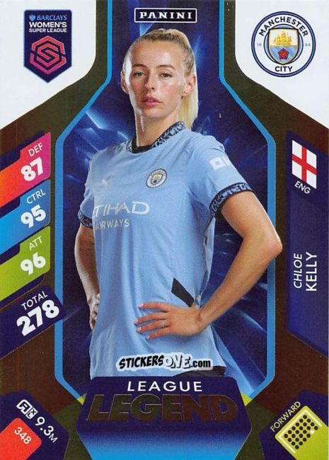 Sticker Chloe Kelly - Barclays Women’s Super League 2025. Adrenalyn XL
 n. 348 - Panini