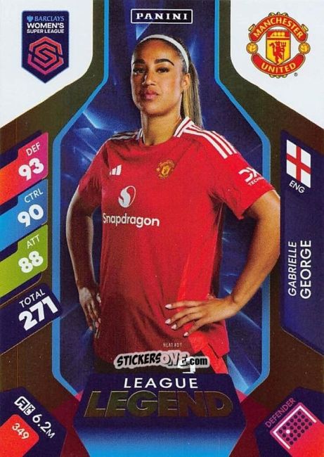 Cromo Gabby George - Barclays Women’s Super League 2025. Adrenalyn XL
 n. 349 - Panini