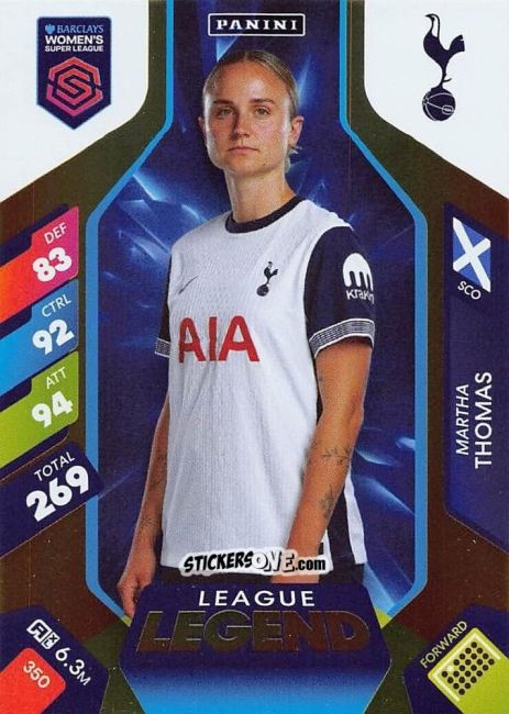 Cromo Martha Thomas - Barclays Women’s Super League 2025. Adrenalyn XL
 n. 350 - Panini