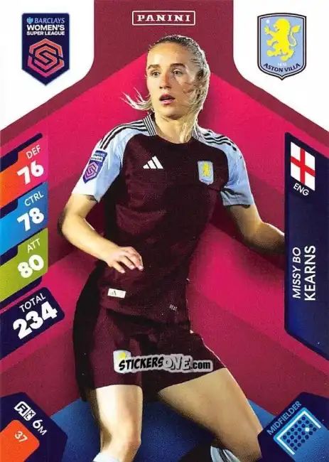 Figurina Missy Bo Kearns - Barclays Women’s Super League 2025. Adrenalyn XL
 n. 37 - Panini