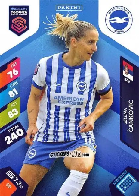 Cromo Jelena Čanković - Barclays Women’s Super League 2025. Adrenalyn XL
 n. 55 - Panini