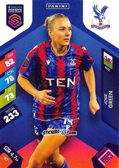 Cromo Josie Green - Barclays Women’s Super League 2025. Adrenalyn XL
 n. 87 - Panini