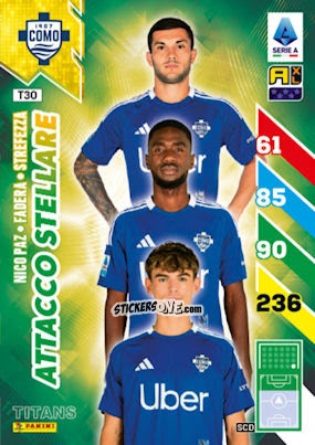 Sticker Nico Paz / Alieu Fadera / Gabriel Strefezza - Calciatori 2024-2025. Adrenalyn XL TITANS
 n. T30 - Panini