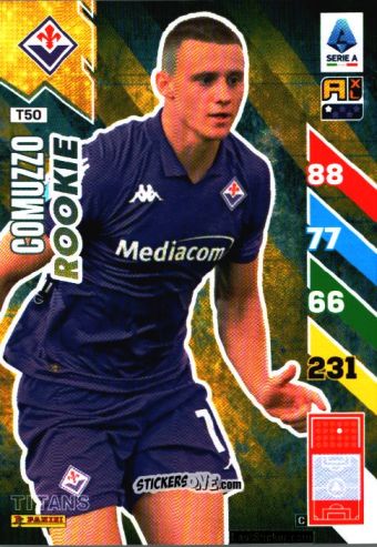 Figurina Pietro Comuzzo - Calciatori 2024-2025. Adrenalyn XL TITANS
 n. T50 - Panini