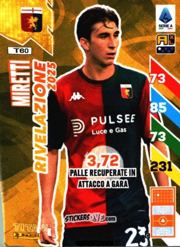 Figurina Fabio Miretti - Calciatori 2024-2025. Adrenalyn XL TITANS
 n. T60 - Panini