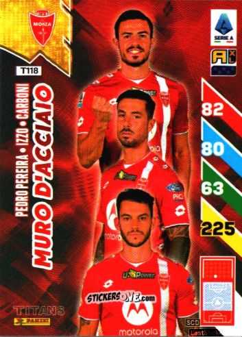 Sticker Pedro Pereira / Armando Izzo / Andrea Carboni - Calciatori 2024-2025. Adrenalyn XL TITANS
 n. T118 - Panini