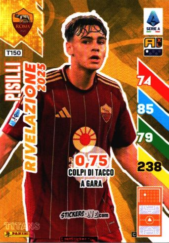 Sticker Niccolò Pisilli - Calciatori 2024-2025. Adrenalyn XL TITANS
 n. T150 - Panini