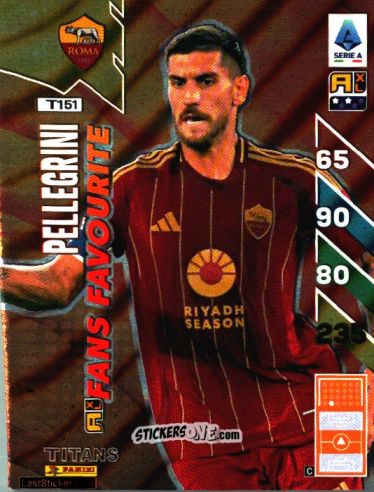 Figurina Lorenzo Pellegrini - Calciatori 2024-2025. Adrenalyn XL TITANS
 n. T151 - Panini