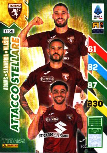 Figurina Ché Adams / Antonio Sanabria / Nikola Vlašić - Calciatori 2024-2025. Adrenalyn XL TITANS
 n. T156 - Panini