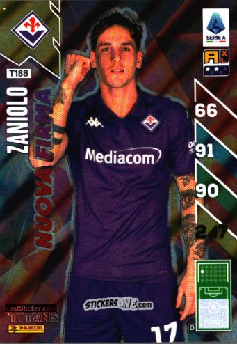 Sticker Nicolò Zaniolo - Calciatori 2024-2025. Adrenalyn XL TITANS
 n. T188 - Panini