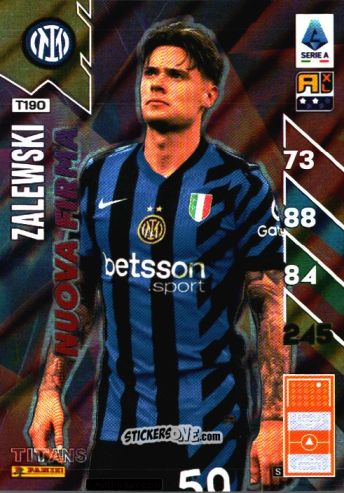 Cromo Nicola Zalewski - Calciatori 2024-2025. Adrenalyn XL TITANS
 n. T190 - Panini