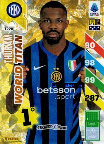 Figurina Marcus Thuram - Calciatori 2024-2025. Adrenalyn XL TITANS
 n. T228 - Panini