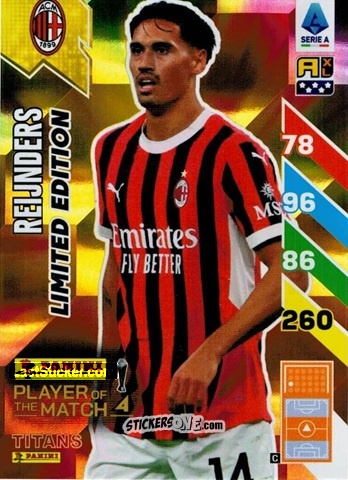 Cromo Tijjani Reijnders - Calciatori 2024-2025. Adrenalyn XL TITANS
 n. LE2 - Panini