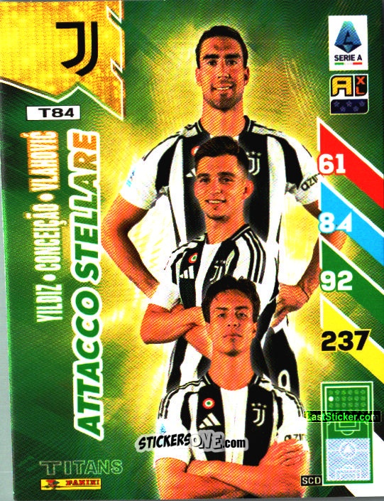 Figurina Yildiz / Conceicao / Vlahovic - Calciatori 2024-2025. Adrenalyn XL TITANS
 n. T84 - Panini