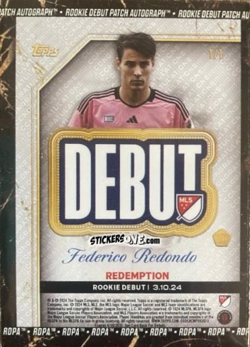 Sticker Federico  Redondo  - Finest MLS 2024-2025
 n. DPA-FR - Topps