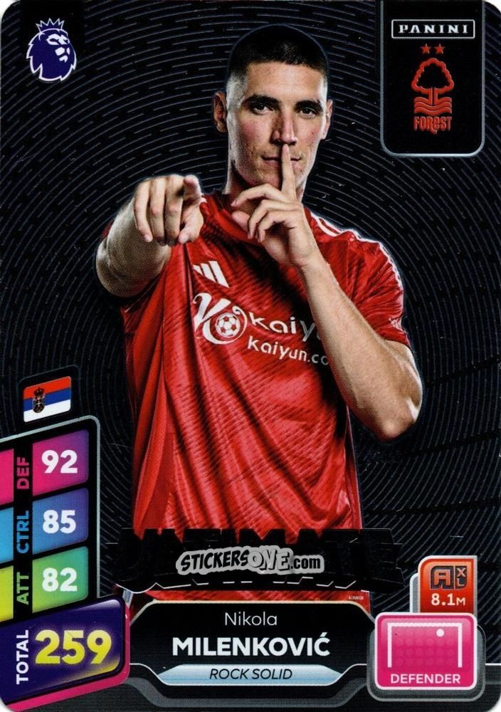 Cromo Nikola Milenković - English Premier League 2024-2025. Adrenalyn XL Plus
 n. 9 - Panini