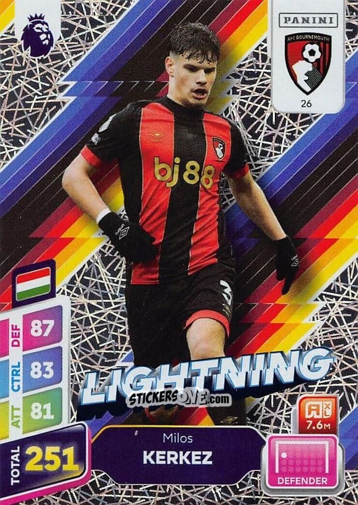 Figurina Milos Kerkez - English Premier League 2024-2025. Adrenalyn XL Plus
 n. 26 - Panini