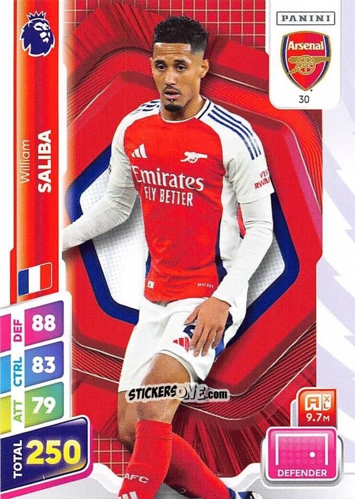 Sticker William Saliba - English Premier League 2024-2025. Adrenalyn XL Plus
 n. 30 - Panini