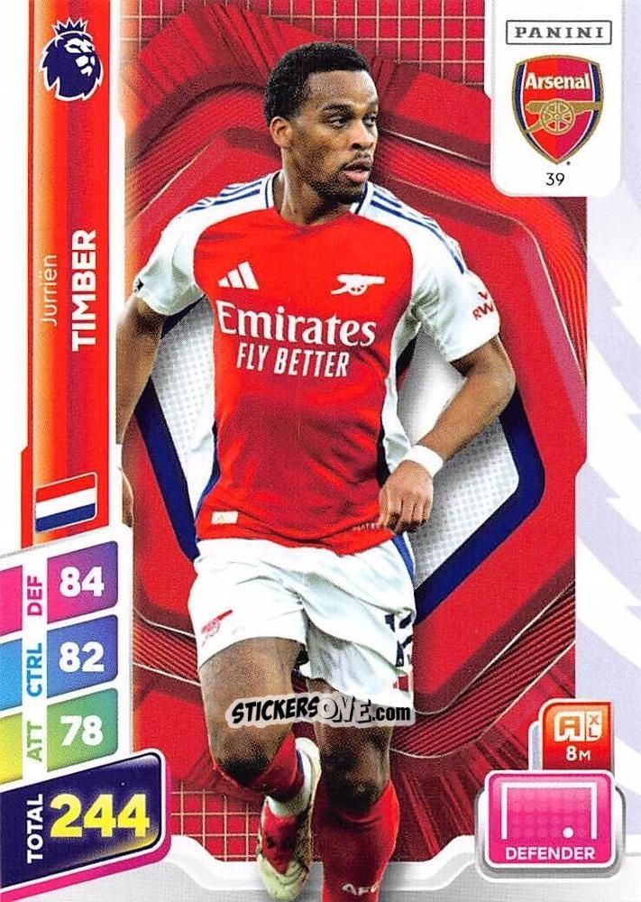 Cromo Jurriën Timber - English Premier League 2024-2025. Adrenalyn XL Plus
 n. 39 - Panini