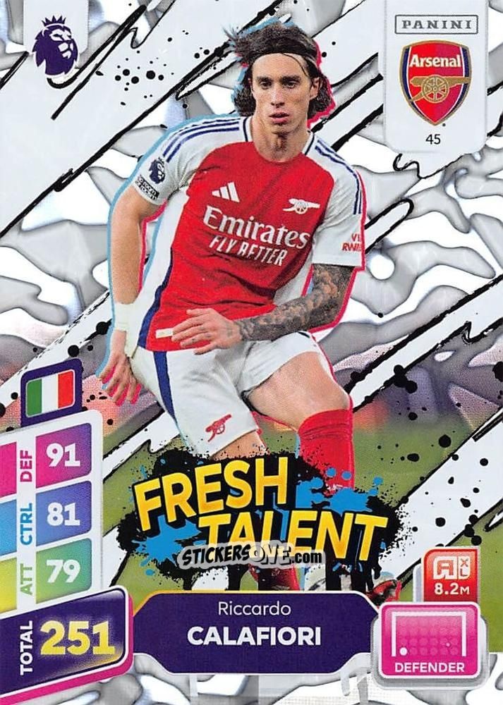 Sticker Riccardo Calafiori - English Premier League 2024-2025. Adrenalyn XL Plus
 n. 45 - Panini