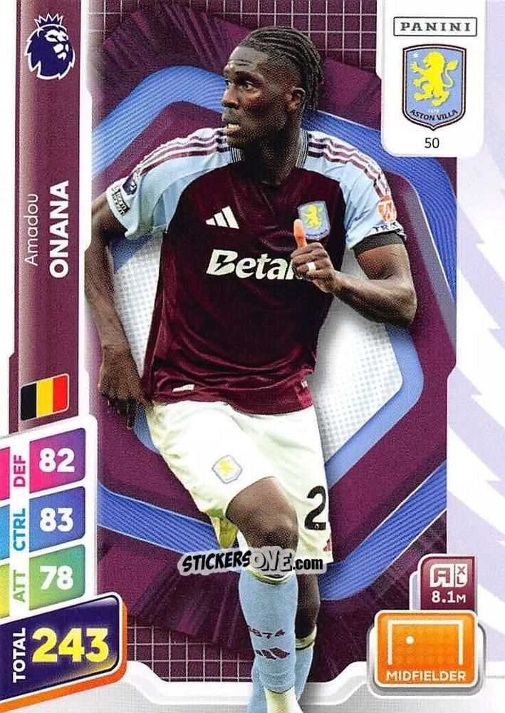 Sticker Amadou Onana - English Premier League 2024-2025. Adrenalyn XL Plus
 n. 50 - Panini
