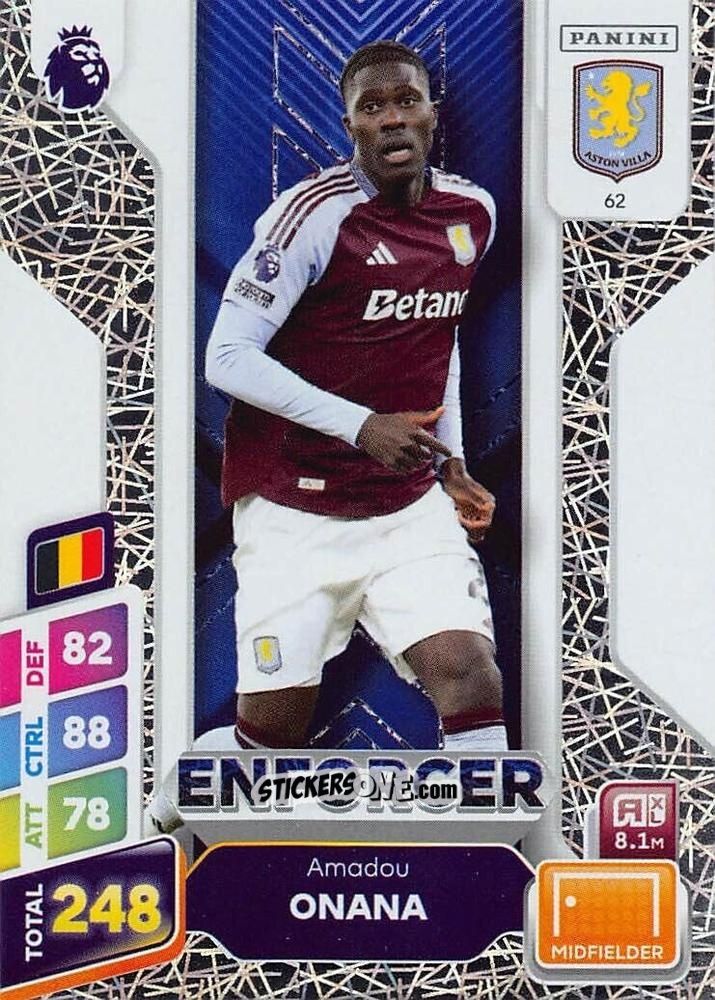 Sticker Amadou Onana - English Premier League 2024-2025. Adrenalyn XL Plus
 n. 62 - Panini