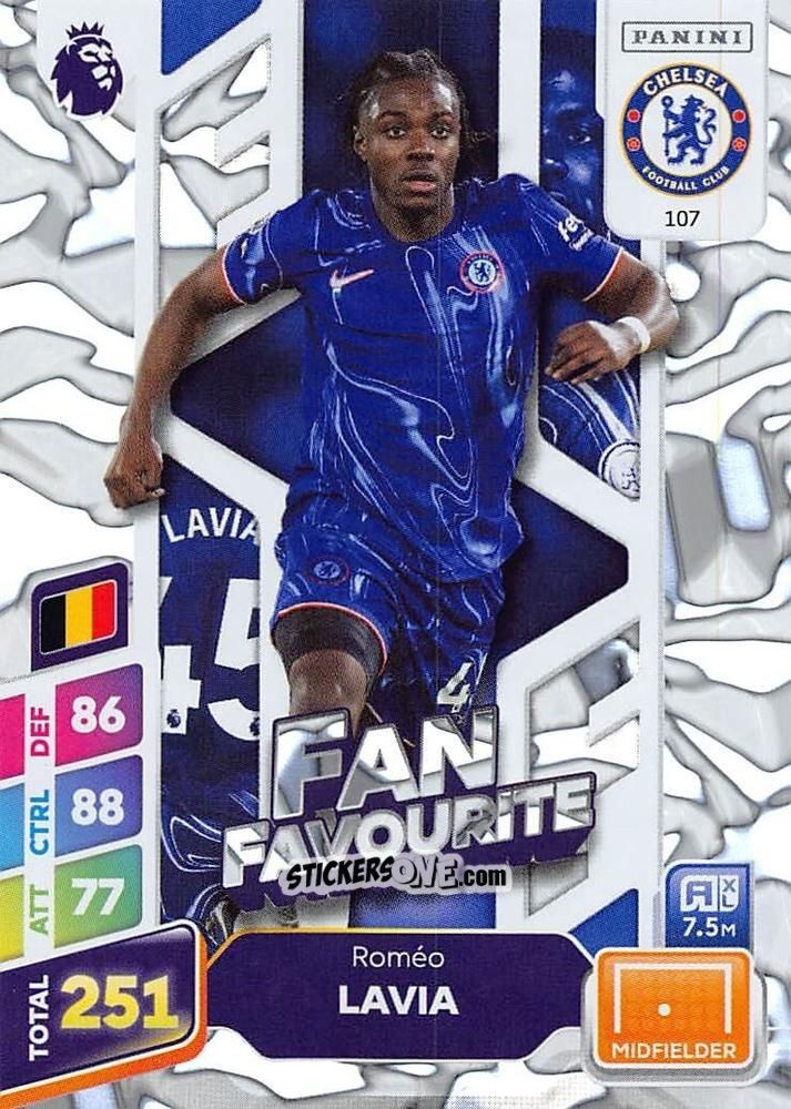 Figurina Roméo Lavia - English Premier League 2024-2025. Adrenalyn XL Plus
 n. 107 - Panini