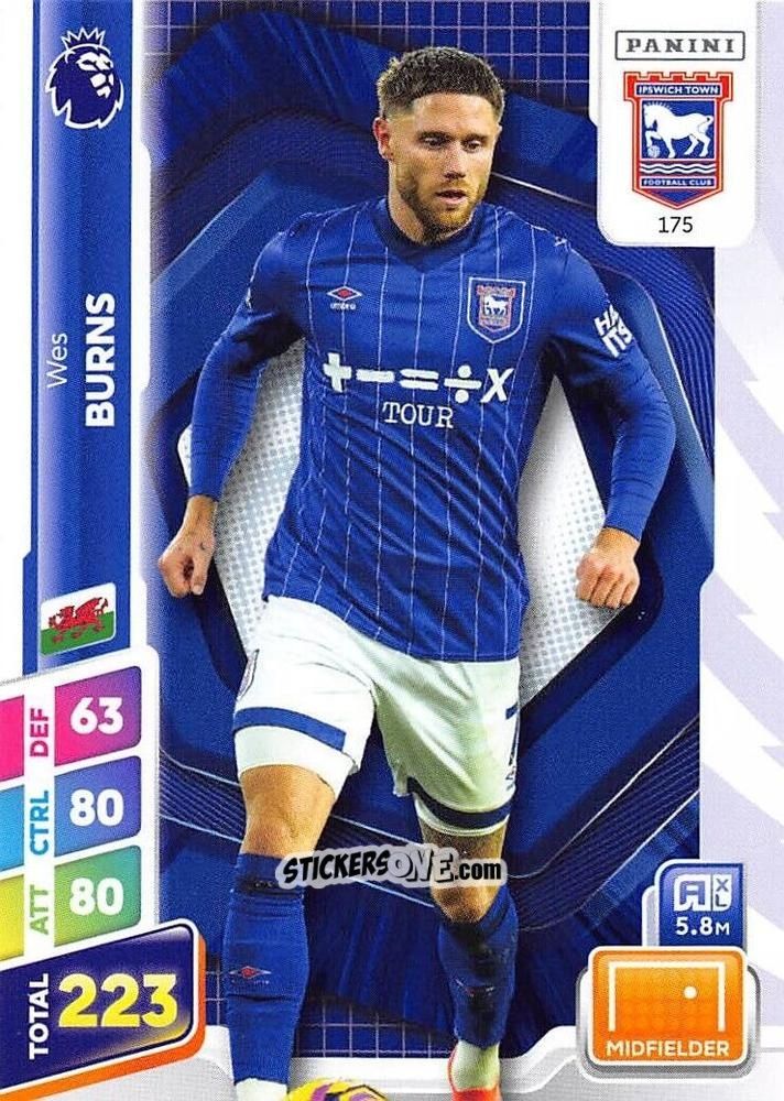Cromo Wesley Burns - English Premier League 2024-2025. Adrenalyn XL Plus
 n. 175 - Panini